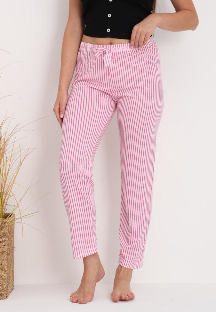 Pantaloni de Pijama Dama ,Culoare Roz cu Alb,Engros